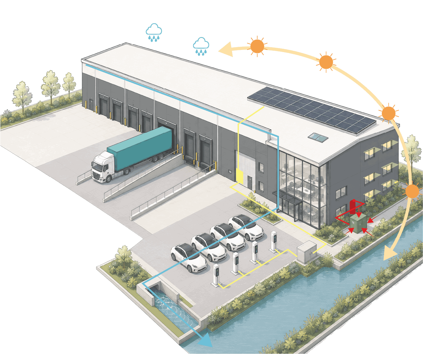 Axus Decor sustainability warehouse diagram